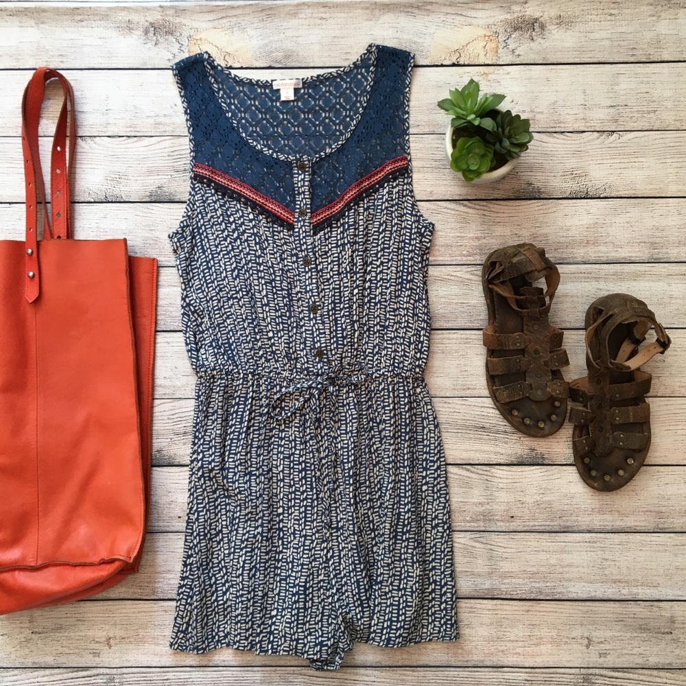 Target Xhilaration Romper shorts tank lace size S